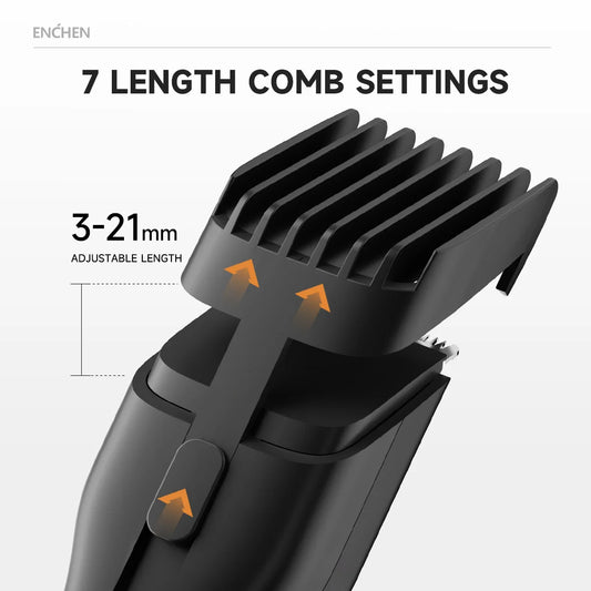 Men's Electric Hair Clipper Cordless Type-C Fast Charging Ceramic Haircut Machine Hair Trimmer