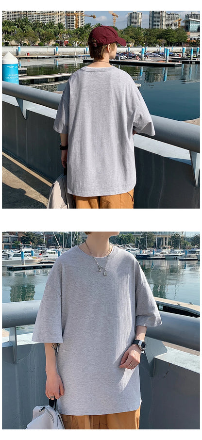 Men's Oversized Short Seleve Y2K Casual Cotton Tees