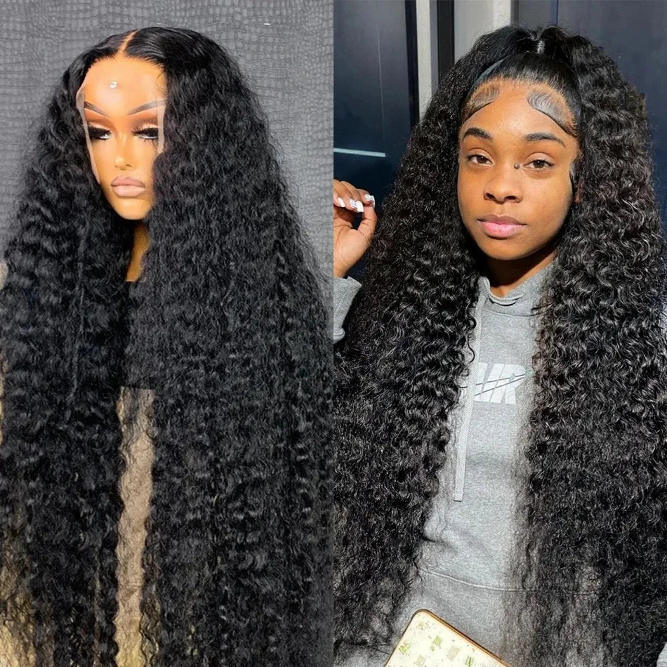 HD Lace Frontal Deep Wave Curly Echthaar Vorgezupfte Damenperücke