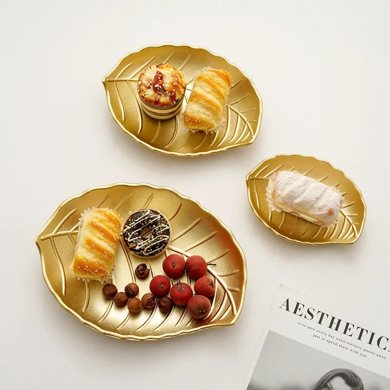 Golden Pineapple Leaf Food Tray