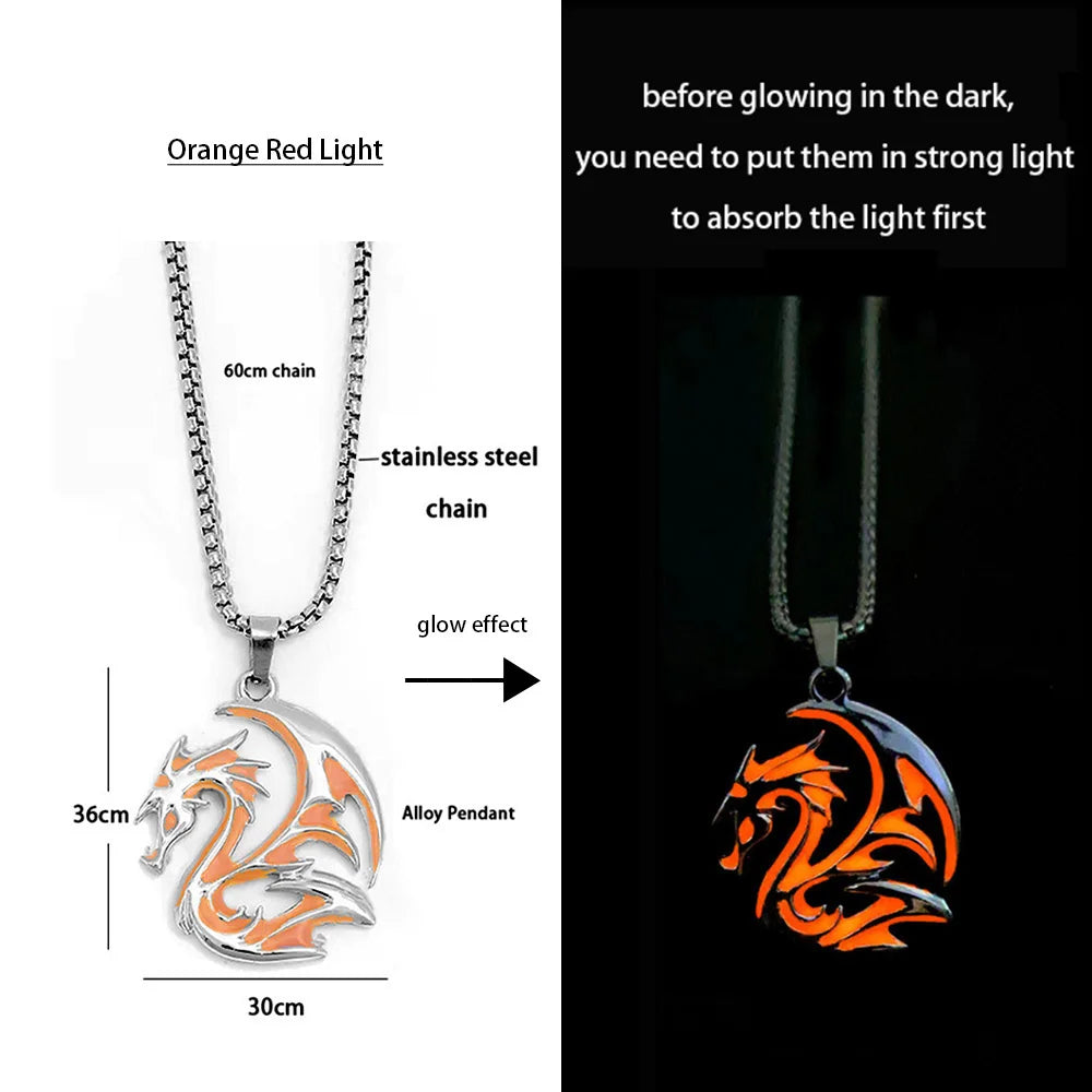 Collier Dragon Lumineux Lumineux - Fluorescence Nocturne 