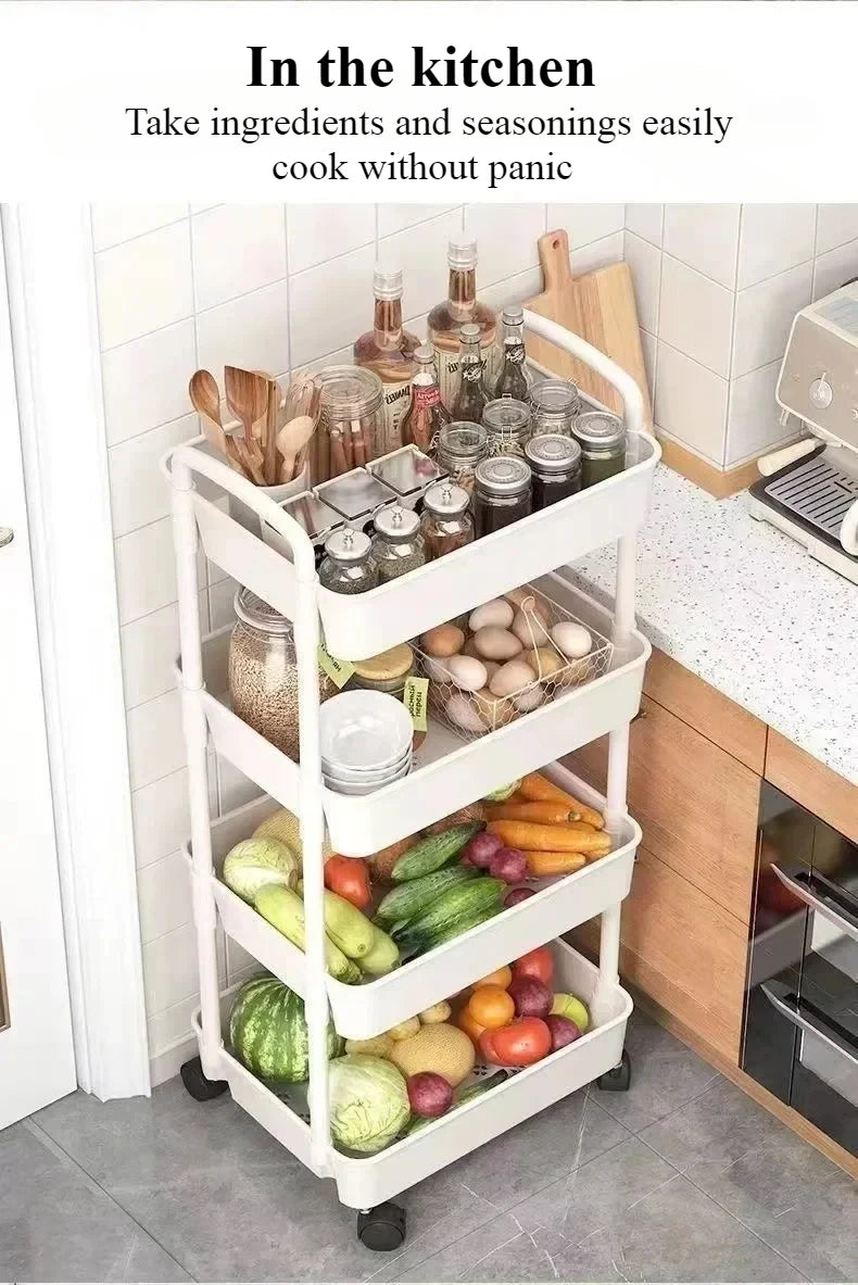 Multi-Layer Kitchen Floor Bedroom Trolley Rack
