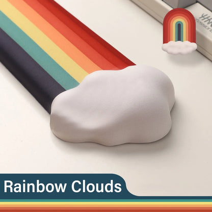 Ergonomisches Regenbogen-Mauspad mit Memory Foam-Handgelenkauflage