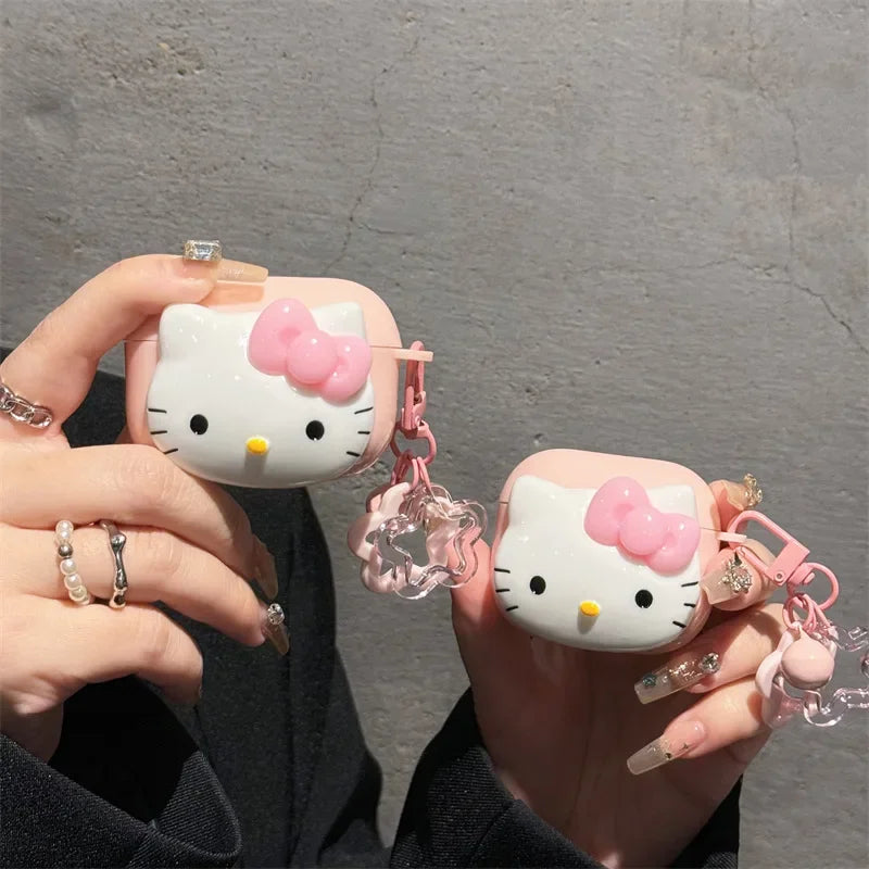 Étui pour AirPods en TPU Hello Kitty Candy - Porte-clés 