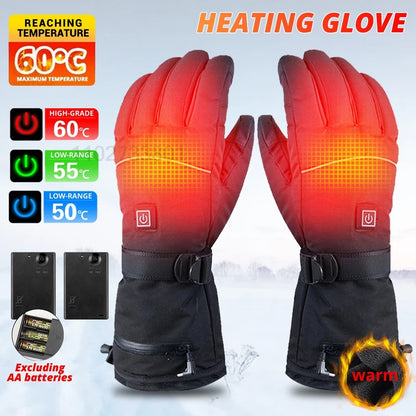 Heated Motorcycle Rechargeable Gloves - Waterproof Thermal Touchscreen Ski & Moto Gear