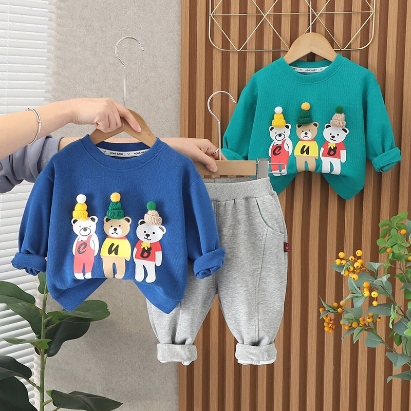 Kinder-Pullover-Hosen-Set mit Kapuze, 0–5 Jahre