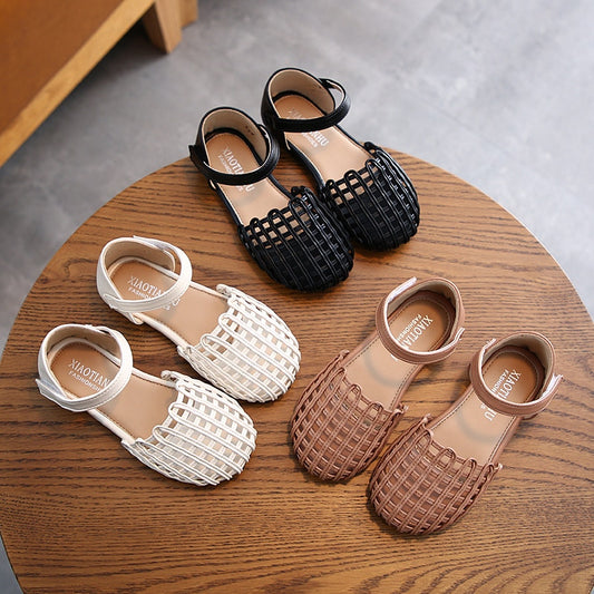 Girls' Summer Woven Closed Toe Sandals