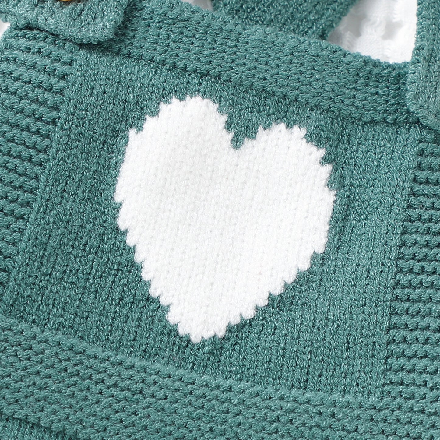 Heart-Shaped Sleeveless Knit Romper for Babies