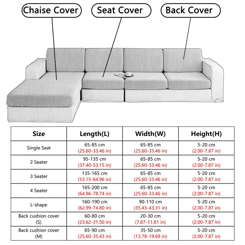 Waterproof Jacquard Sofa Cover Elastic Anti-Dirt Cat-Scratch Protection