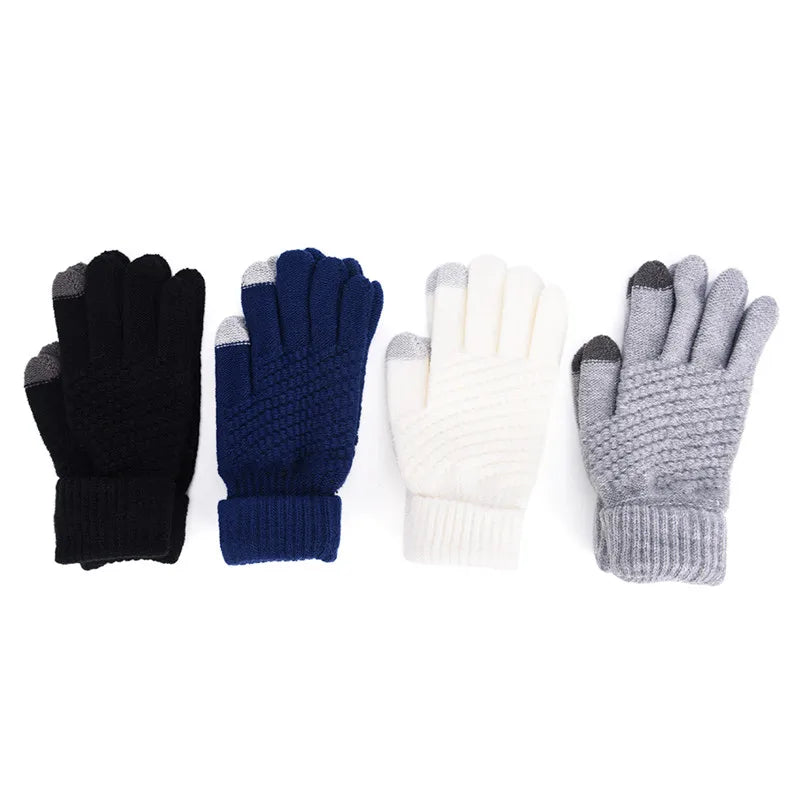 Gants d'hiver en cachemire pour femmes - Tricot épais et chaud pour écran tactile