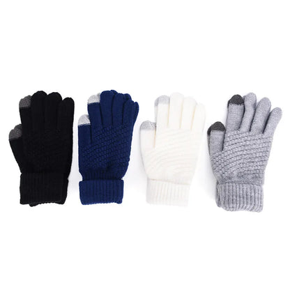 Gants d'hiver en cachemire pour femmes - Tricot épais et chaud pour écran tactile