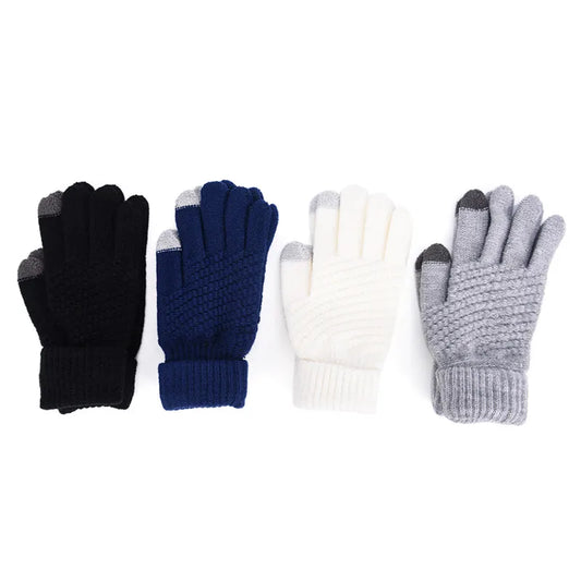 Winterhandschuhe aus Kaschmir für Damen – warmer, dicker Strick für den Touchscreen