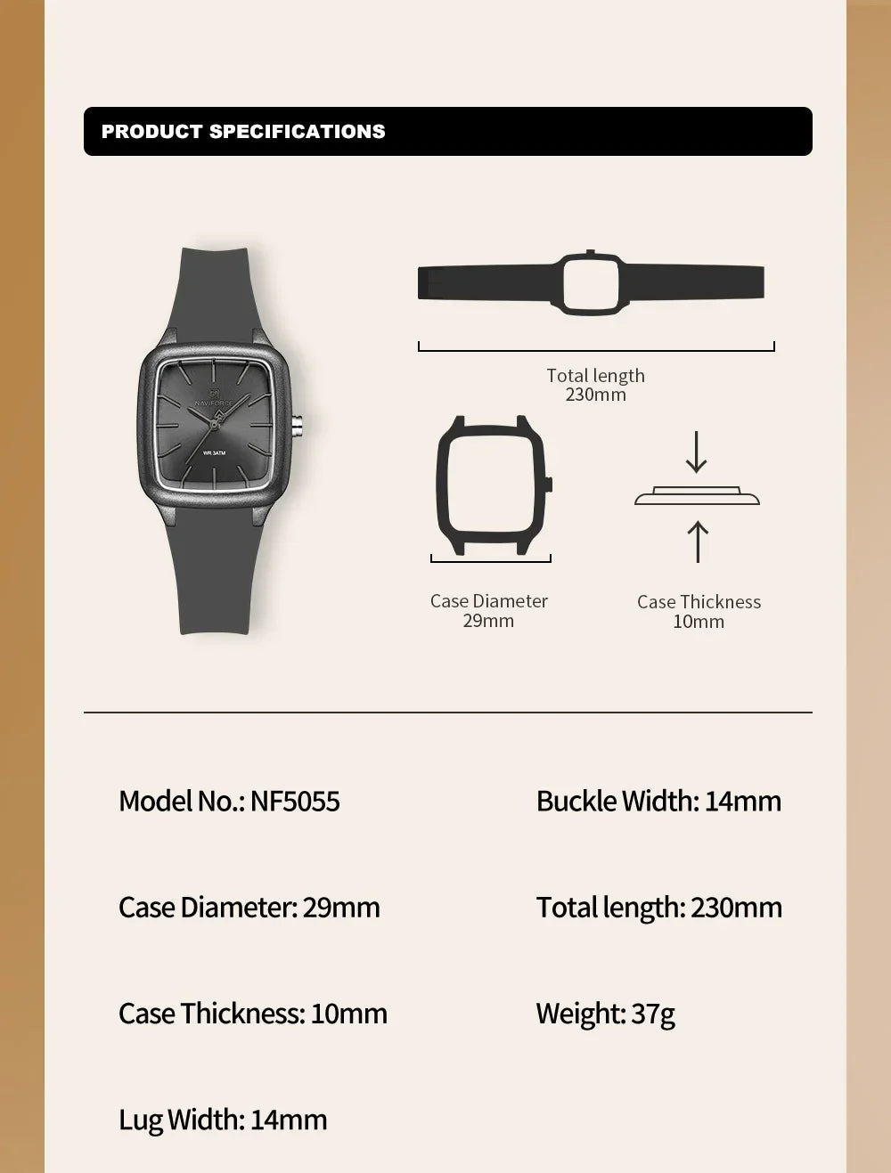 Montre à quartz chic en silicone pour femme