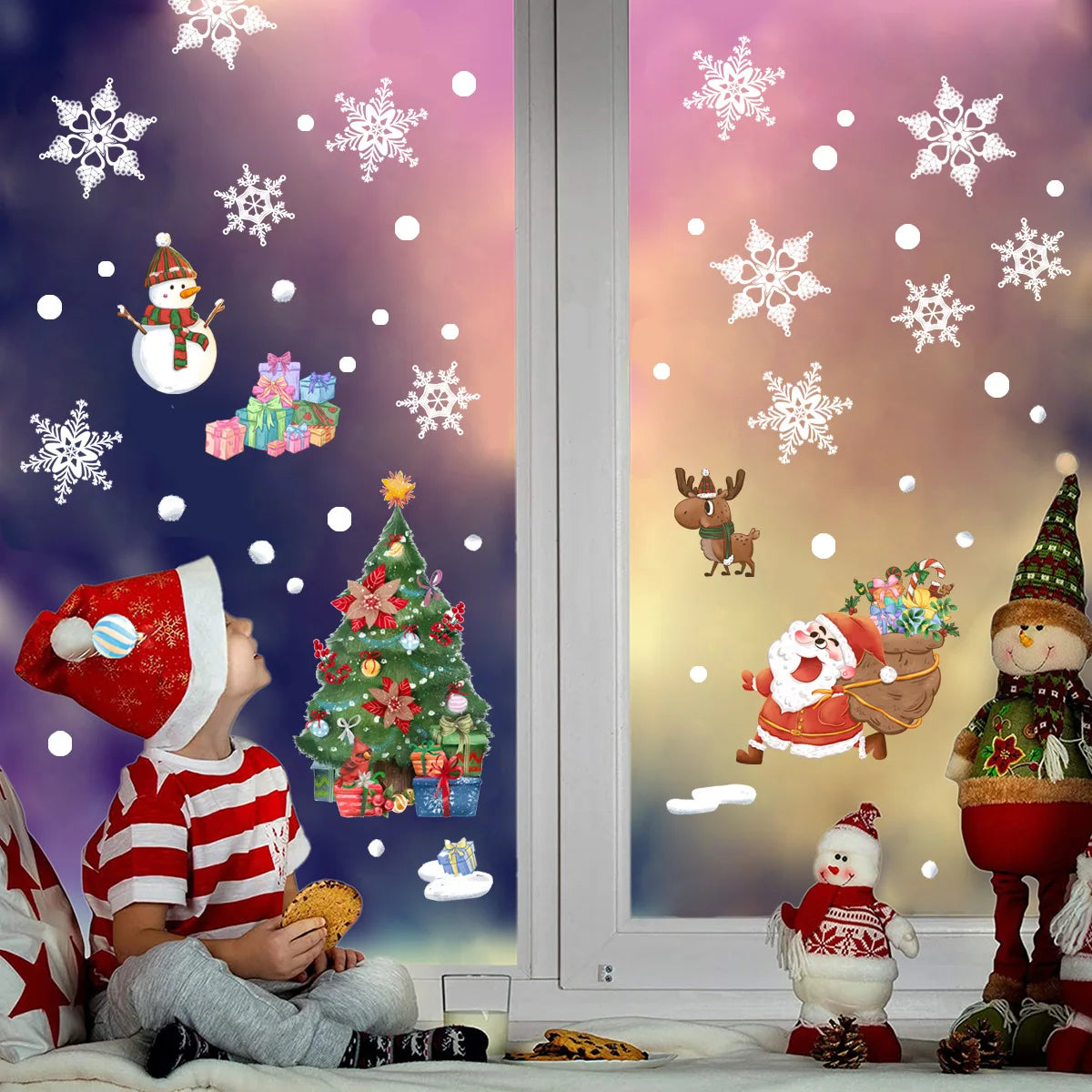 DIY Christmas Window Stickers for Festive Home Decor