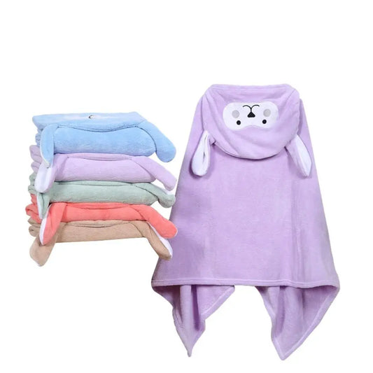 Cartoon Animal Baby Bath Towel - Absorbent & Soft