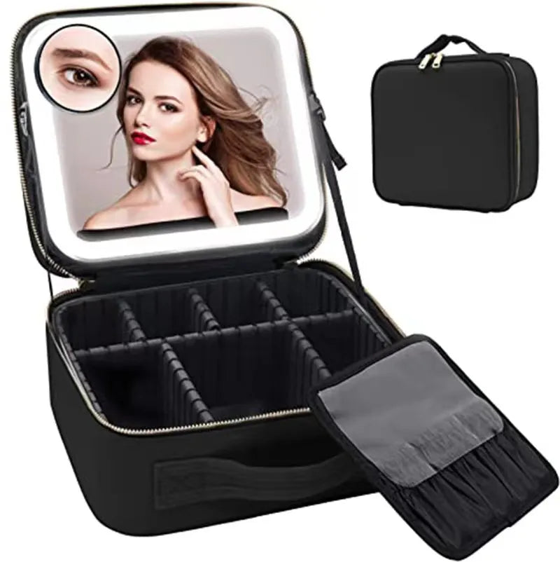 Travel Makeup Bag Smart LED Cosmetic Case