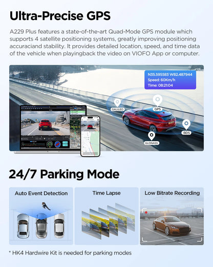 2K HDR Dash Cam with Wi-Fi - GPS - Voice Control & Night Vision
