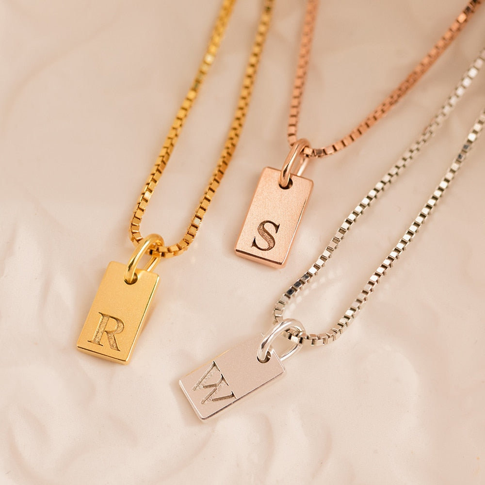 Gold-Plated Initial Letter Necklaces