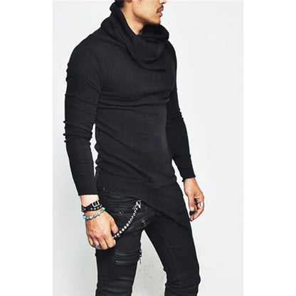 Plus Size 5XL Men's Turtleneck Hoodie - Long Sleeve Sweatshirt