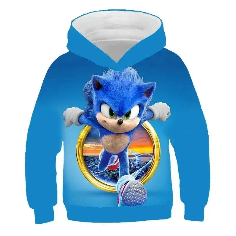 Sonic 3D Cartoon Hoodie - Kids Long Sleeve Sweatshirt