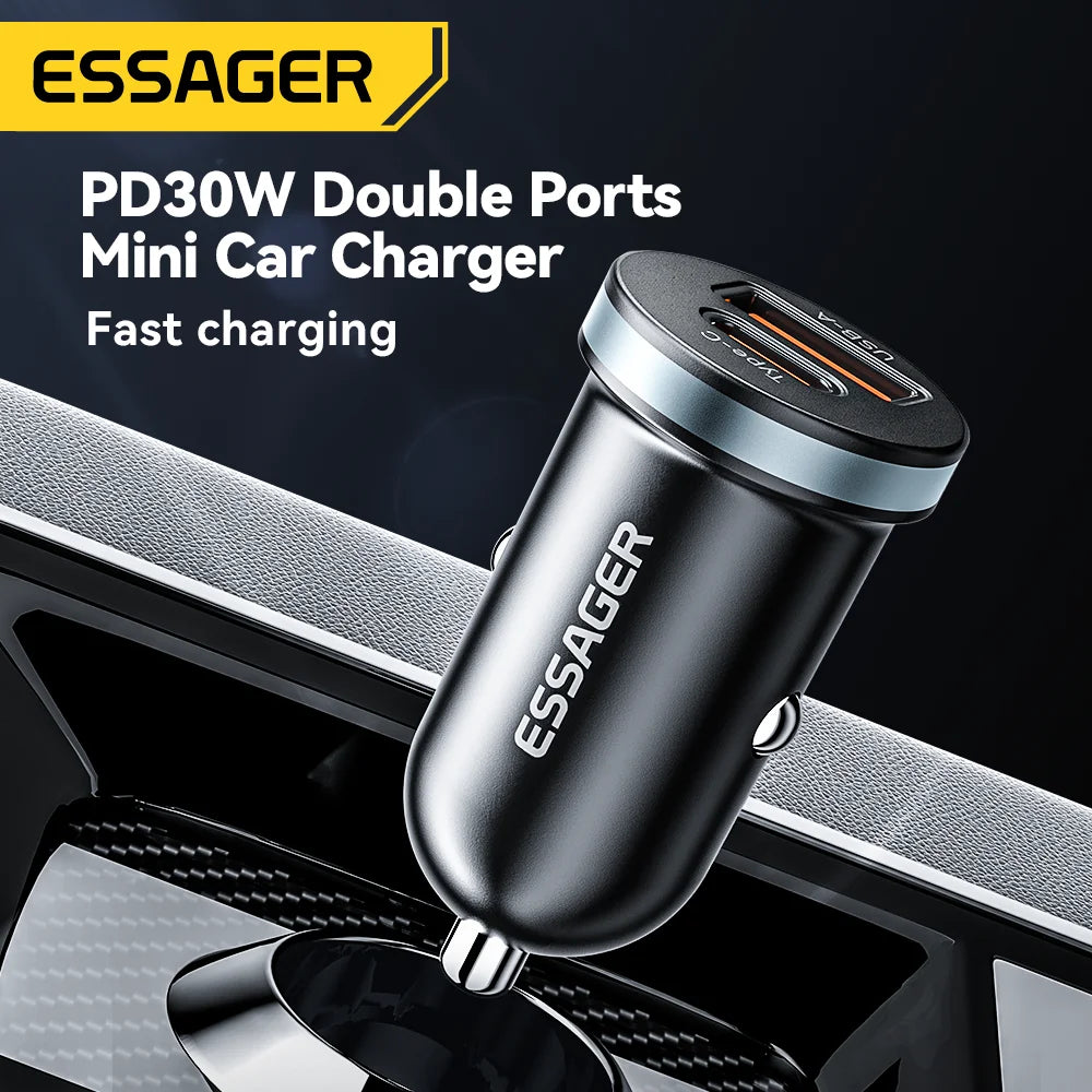 30W USB C Car Charger - Type C PD QC 3.0/SCP 5A Fast Charging