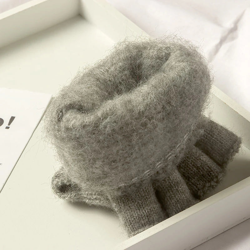 Knitted Fingerless Gloves - Winter Touchscreen Warm Half-Finger