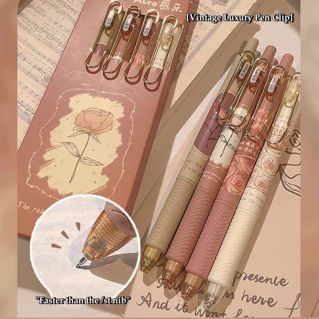 4pcs Coffee-Themed Soft Bread Gel Pens - 0.5mm Black Ink