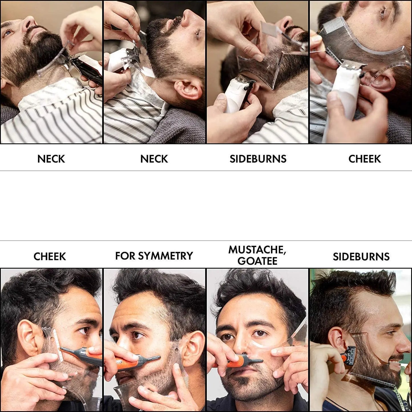 Pochoir peigne à barbe pour hommes - Outil de mise en forme léger tout-en-un