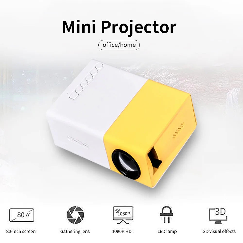 Mini projecteur LED YG300 1000 lumens - Lecteur multimédia domestique HDMI/USB