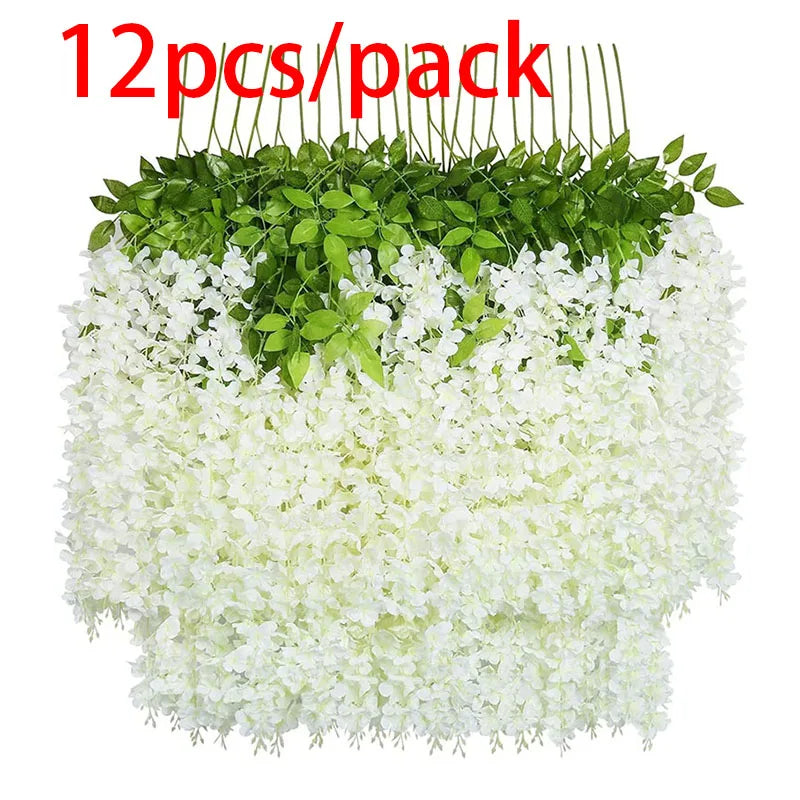 12pcs Artificial Wisteria Hanging Garland