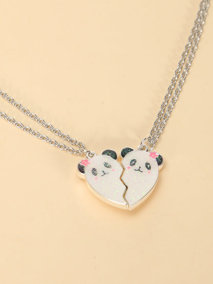 Ensemble collier coeur panda