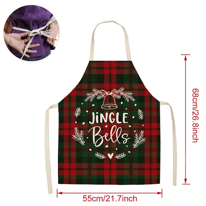 Linen Merry Christmas Apron Christmas Decorations for Home