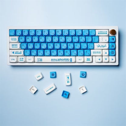 Profil PBT-Tastenkappen – Blau und Weiß – Gamer-Stil