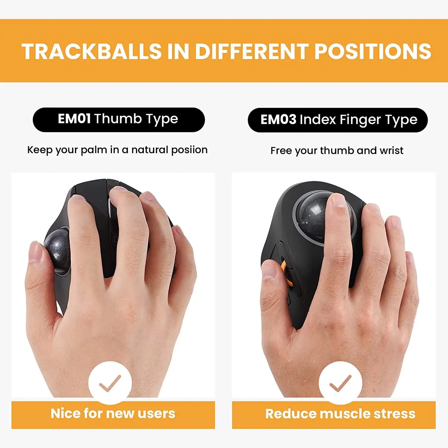 ProtoArc Wireless Index Finger Trackball Mouse