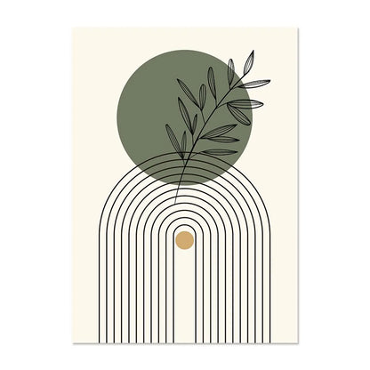 Abstract Green Plants Canvas Wall Art Painting