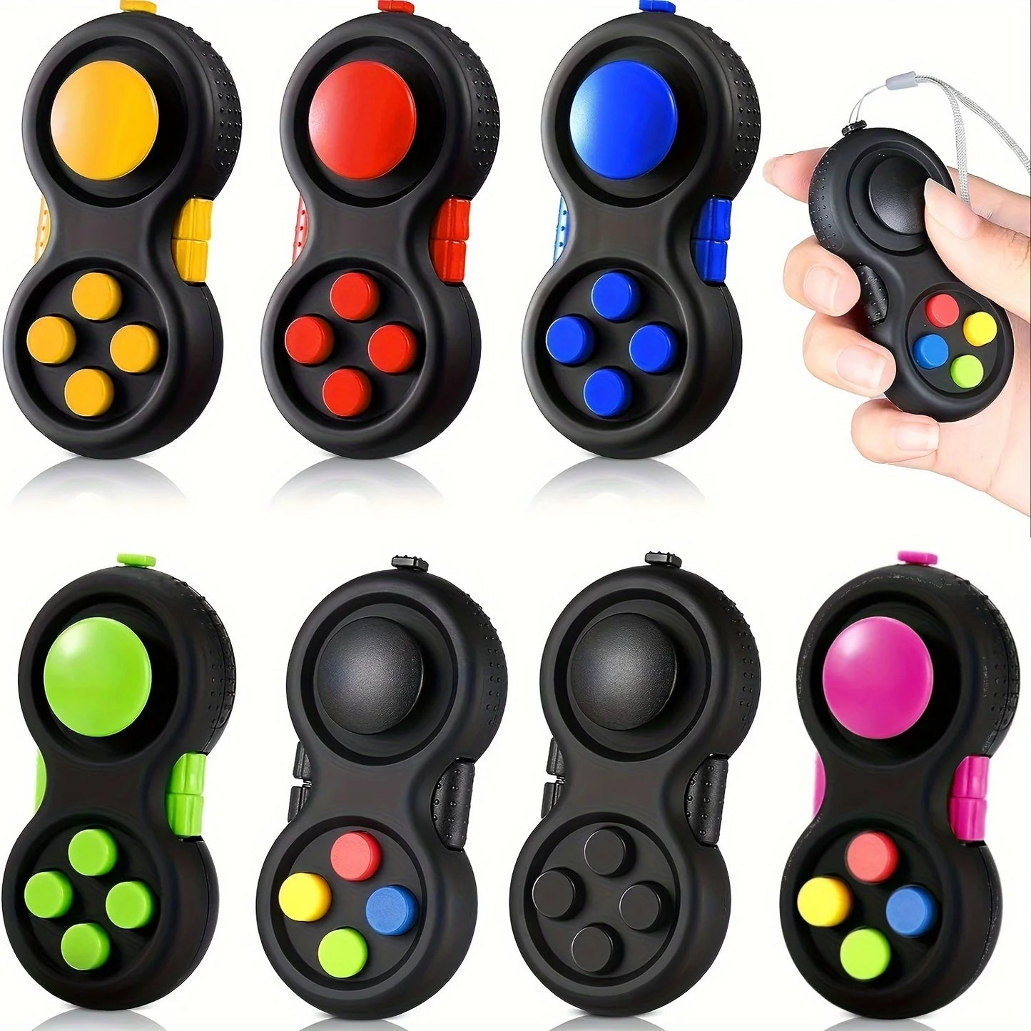 Fidget Pad avec 8 fonctions - Jouet cube anti-stress