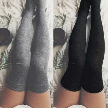 Sexy Thigh-High Socks - Black & White Lolita Style