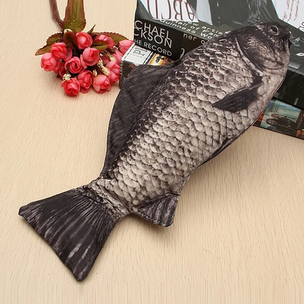 Realistic Fish-Shaped Pencil Case - Zipper Pouch