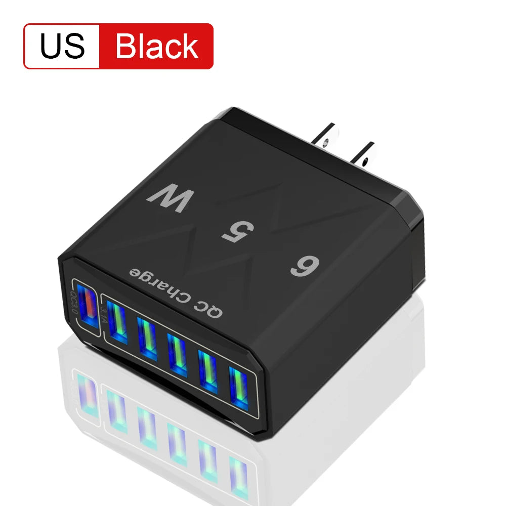 6-Port USB  Fast Charge for All Your Devices