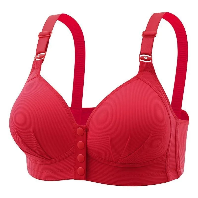 Women's Breathable Thin Cup Front Buckle Bra