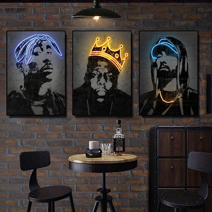 Peintures murales abstraites de chanteurs de hip-hop