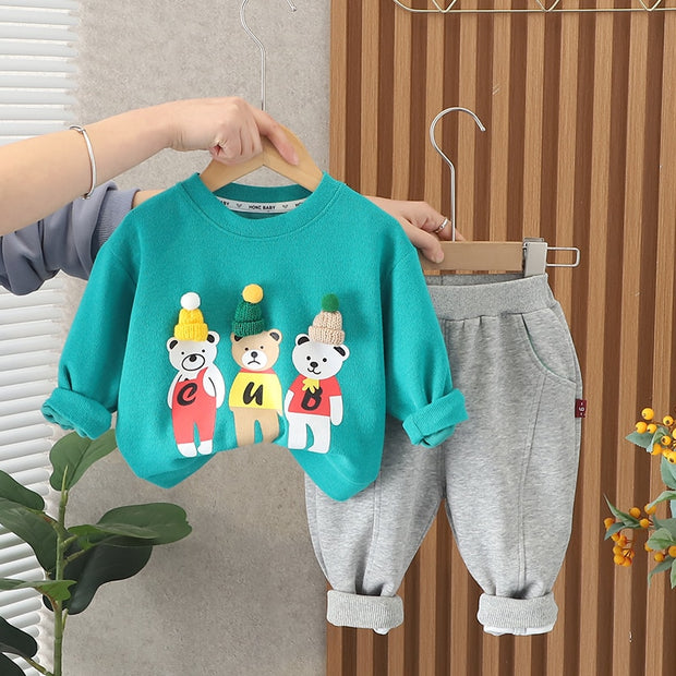 Kids Hooded Sweater Pants Set 0-5 Yrs