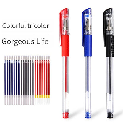 Ensemble de stylos gel 0,5 mm - Encre noire, bleue et rouge
