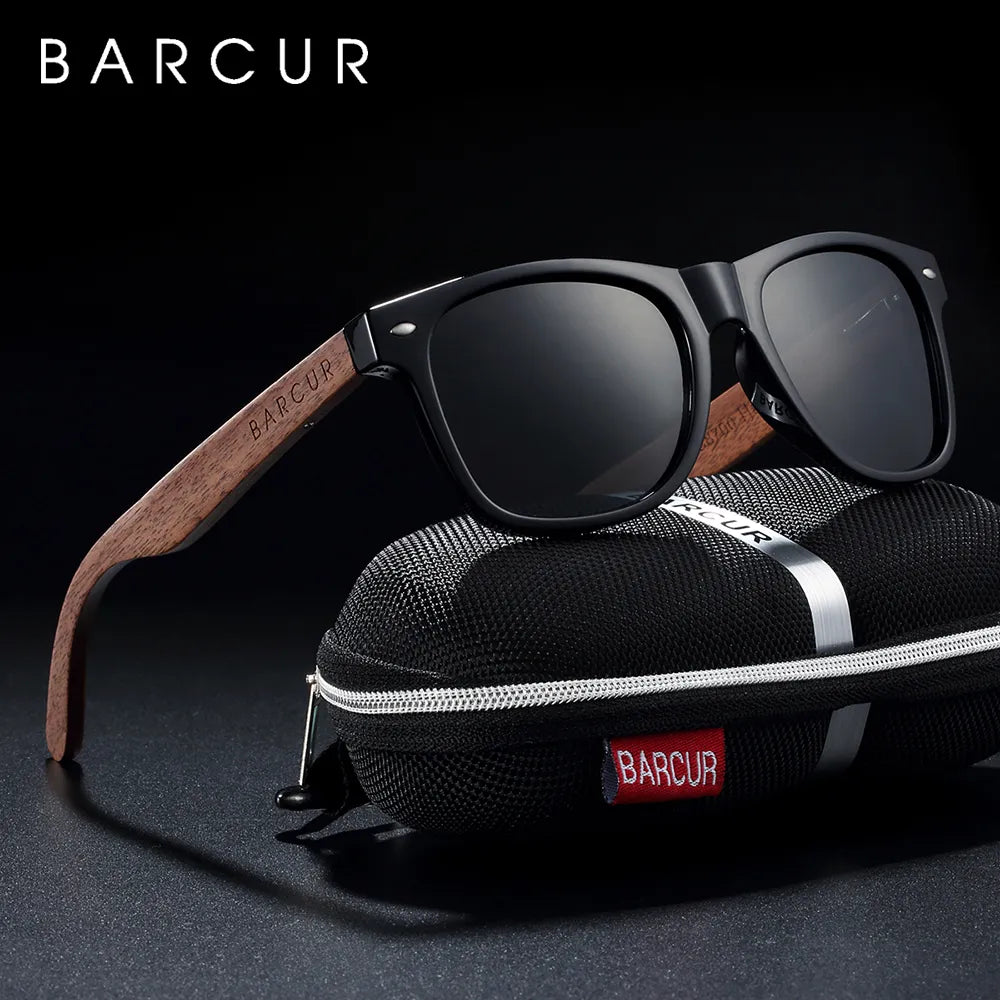 Herren-Sonnenbrille aus schwarzem Walnussholz mit UV400-Schutz