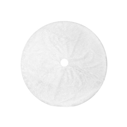 White Plush Christmas Tree Skirt Festive Base Decoration