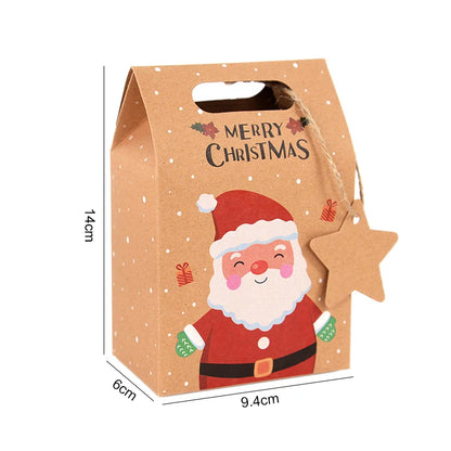 6/12/24pcs Christmas Kraft Candy Gift Boxes