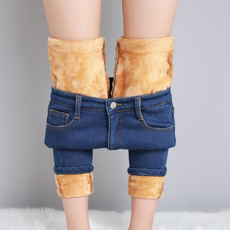 Winter Warm Skinny Jeans for Women