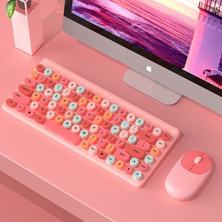 Pink Keyboard & Mouse Set