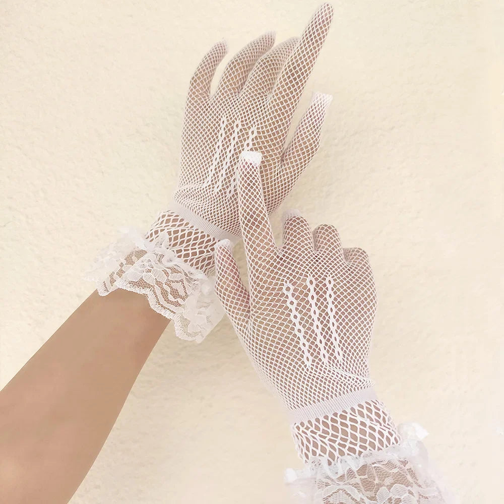 Women’s UV-Proof Driving Gloves – Thin Fishnet Mesh