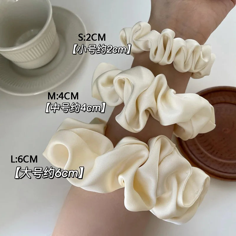 Silk Scrunchies Hair Band Ponytail Holder Rubber Band Hair Elastic Ties